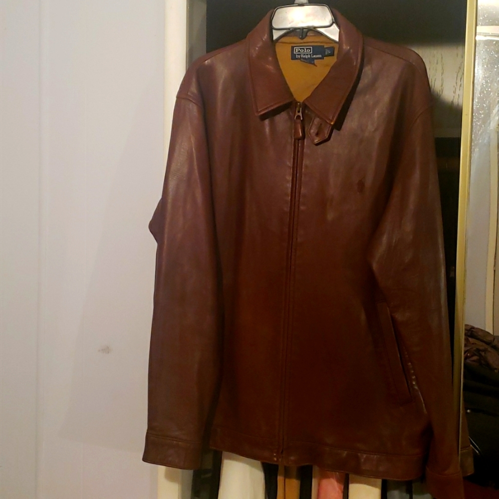 Polo butter soft brown leather jacket ,